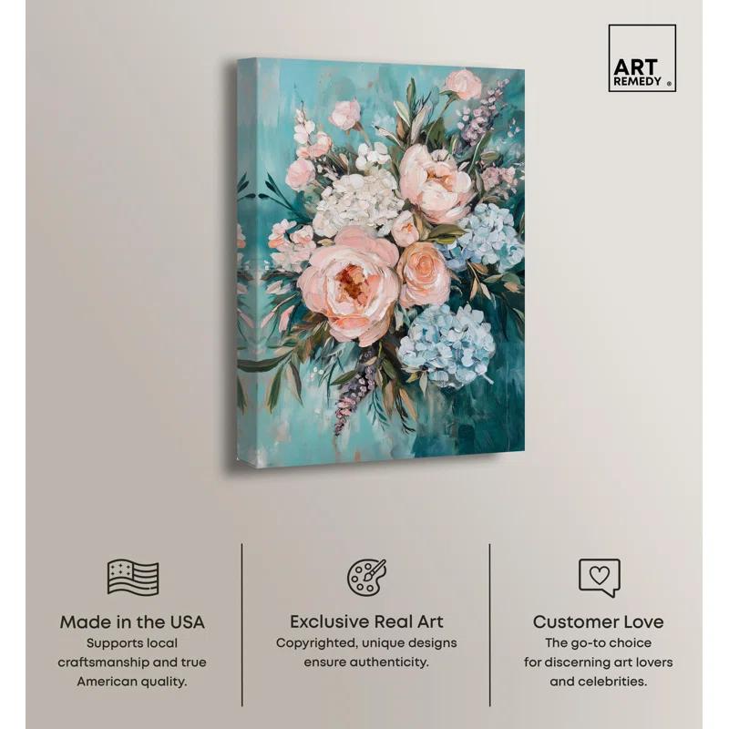 Art Remedy Pastel Bloom in Pink II Canvas Pastel Floral Art by Art Remedy