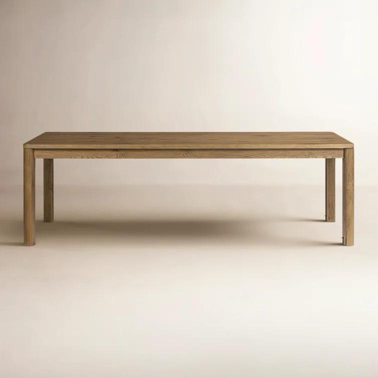 Light Brown Oak Extendable Rectangular Dining Table