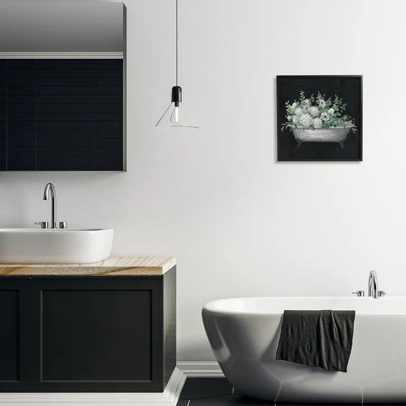 Stupell Industries " Vintage Clawed Bathtub Botanical White Flower Bouquet " by Nan