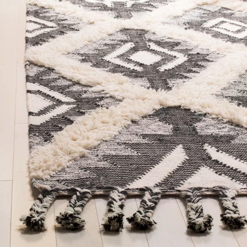 Foundry Select Cedarvale Kenya Hand Knotted Wool/Cotton Southwestern Rug in Ivory/Black