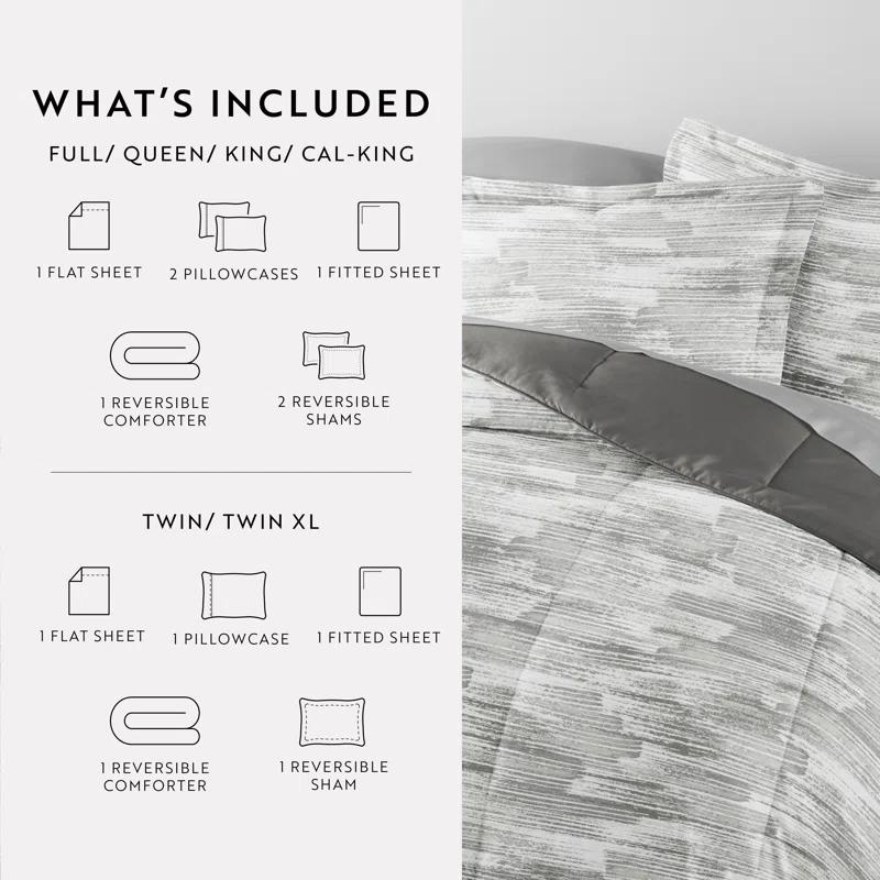 IEnjoy Home 7-Piece Bedding Bundle - Pattern Comforter and Sheet Set