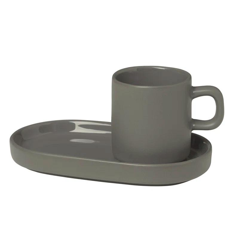 PILAR Stoneware Espresso Cup with Tray