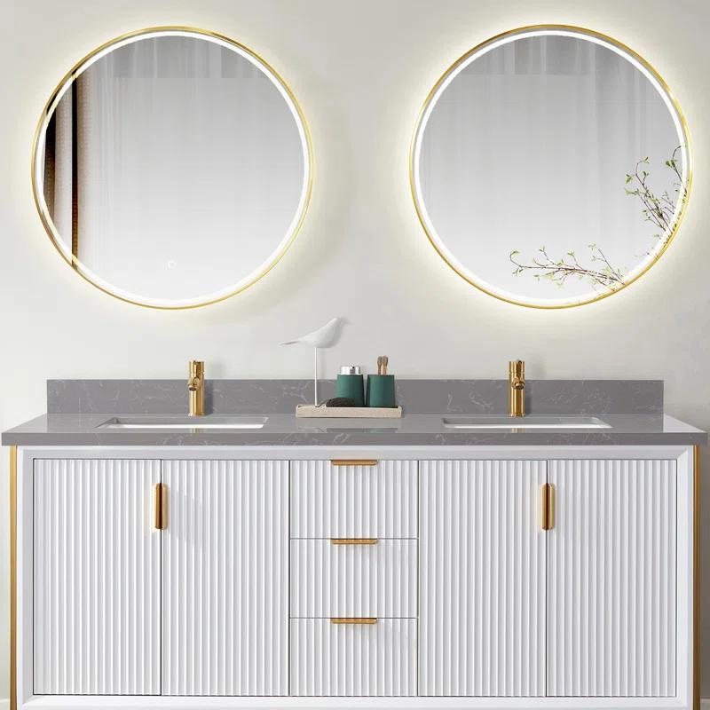 Vinnova Malaga 73'' Stone Double Bathroom Vanity Top with Sink