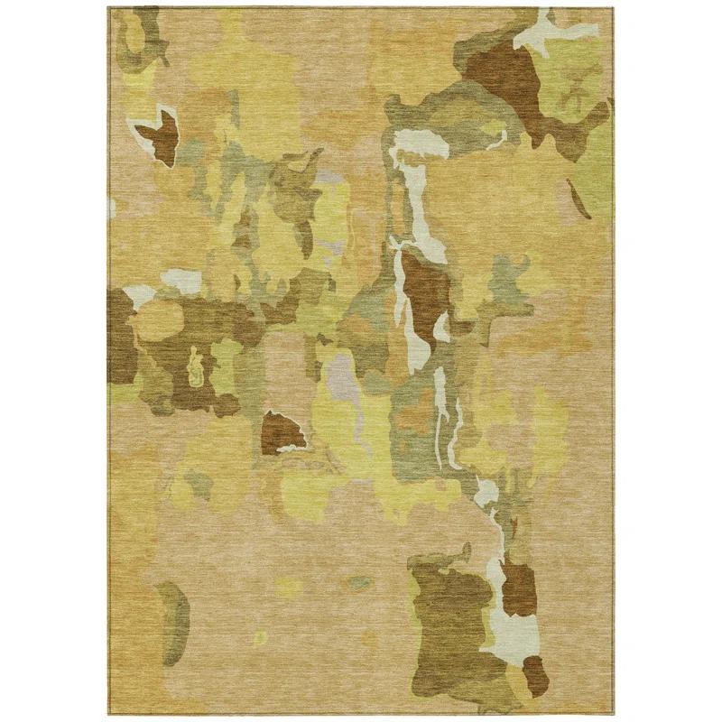 Machine Washable Indoor/Outdoor Chayden ACN1028 Gold Rug