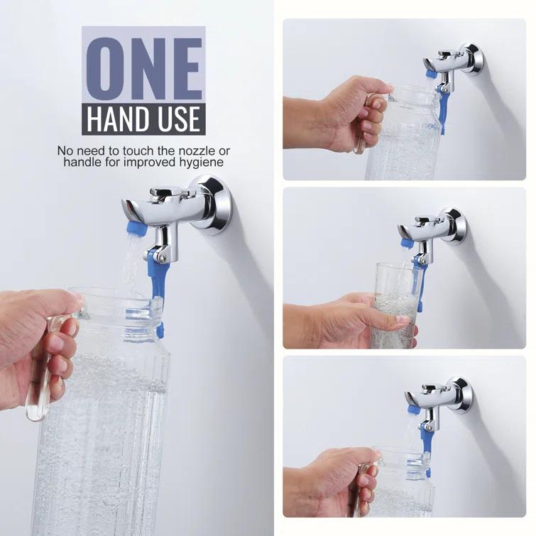 ARCORA Brass Commercial Wall Mounted Pot Filler Faucet, Push-Back Water Bottle Filling Station Female Inlet AR42033C-F