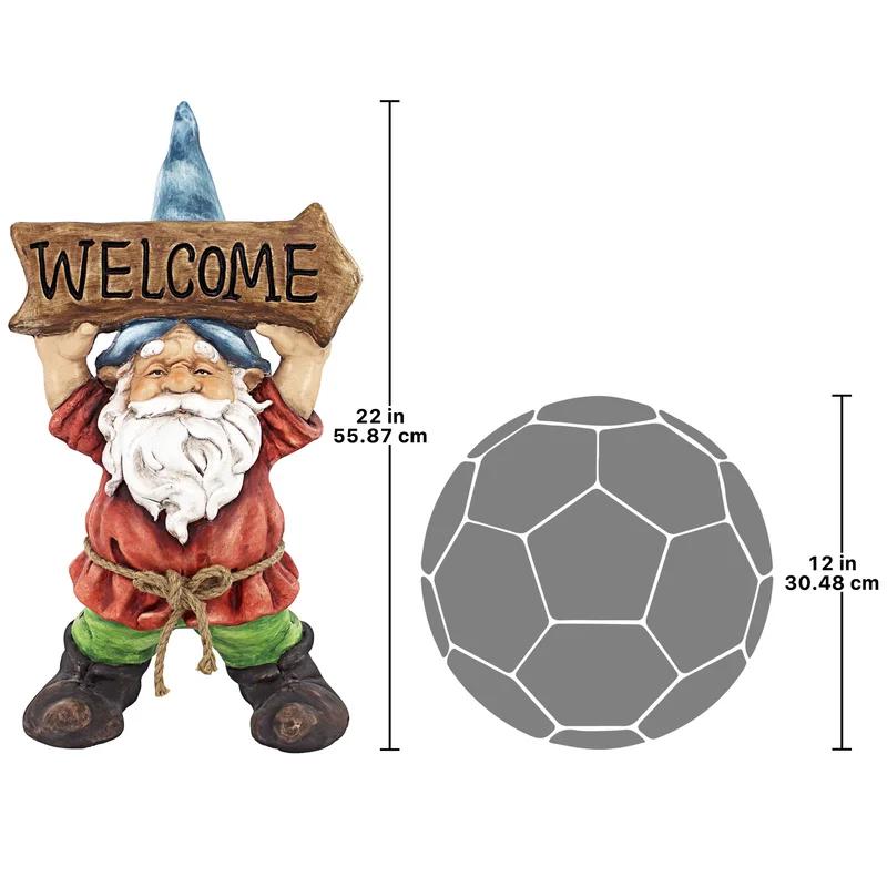 Welcoming Willie Garden Gnome with Welcome Sign