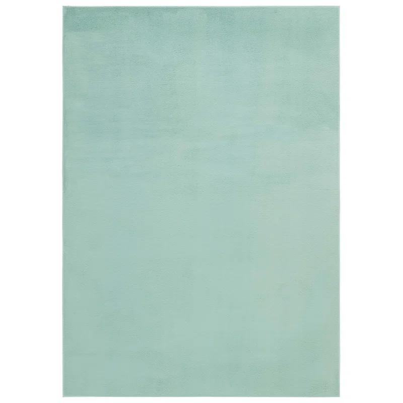 Faux Rabbit Fur Performance Machine Washable Solid Color Rug