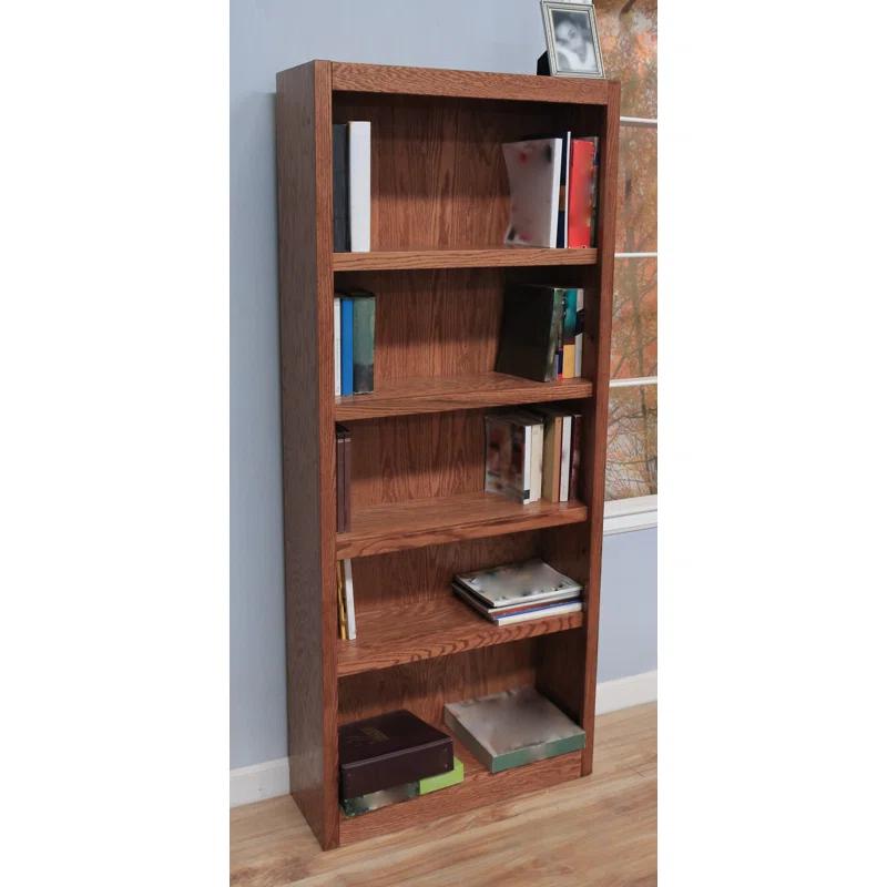 Winston Porter Herard 5 Shelf Wood Bookcase, 72 inch Tall