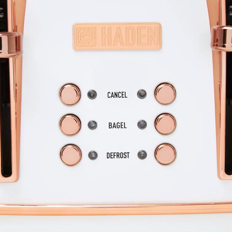 HADEN Heritage Ivory and Copper 4-Slice Toaster