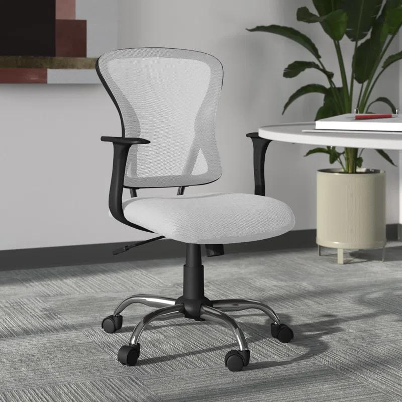 Flash Furniture Mid-Back Mesh Swivel Task Office Chair with Chrome Base and Arms