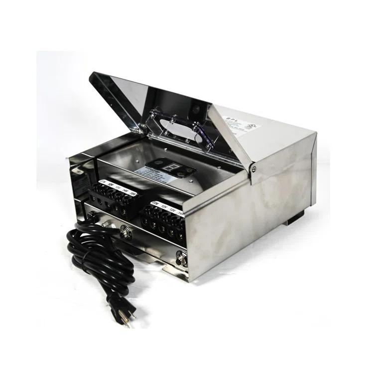 Best Pro Lighting 600W Multi Tap 12V - 15V Stainless Steel Low Voltage Landscape Light Transformer BPL600W-12VSS