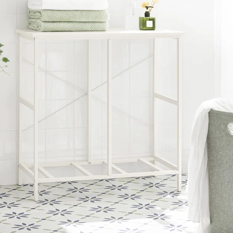 Haotian Bathroom Laundry Hamper Basket with Shelf