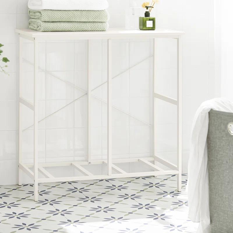 Haotian Bathroom Laundry Hamper Basket with Shelf