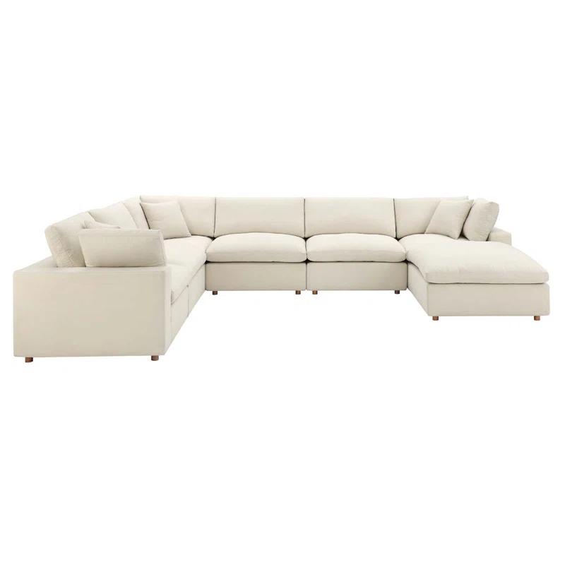 Modway Modway Commix Down-Filled Overstuffed Upholstered Sectional Sofa Set, 7 Piece w/Chase