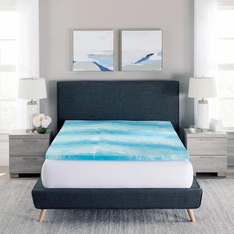 BodiPEDIC 2" Gel Swirl Memory Foam Mattress Topper