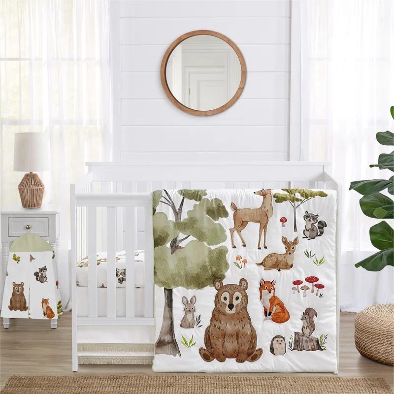 Sweet Jojo Designs Watercolor Woodland Forest Animals 4 Piece Crib Bedding Set by Sweet Jojo Designs