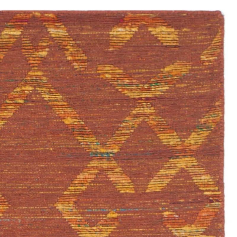 Straw Patch Hand Woven Flat Weave Wool & Cotton Geometric Rug