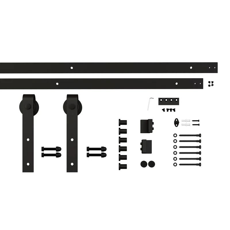 Calhome Curved 1 Panel Shaker Painted Composite Modern Interior Sliding Barn Door with Hardware Kit