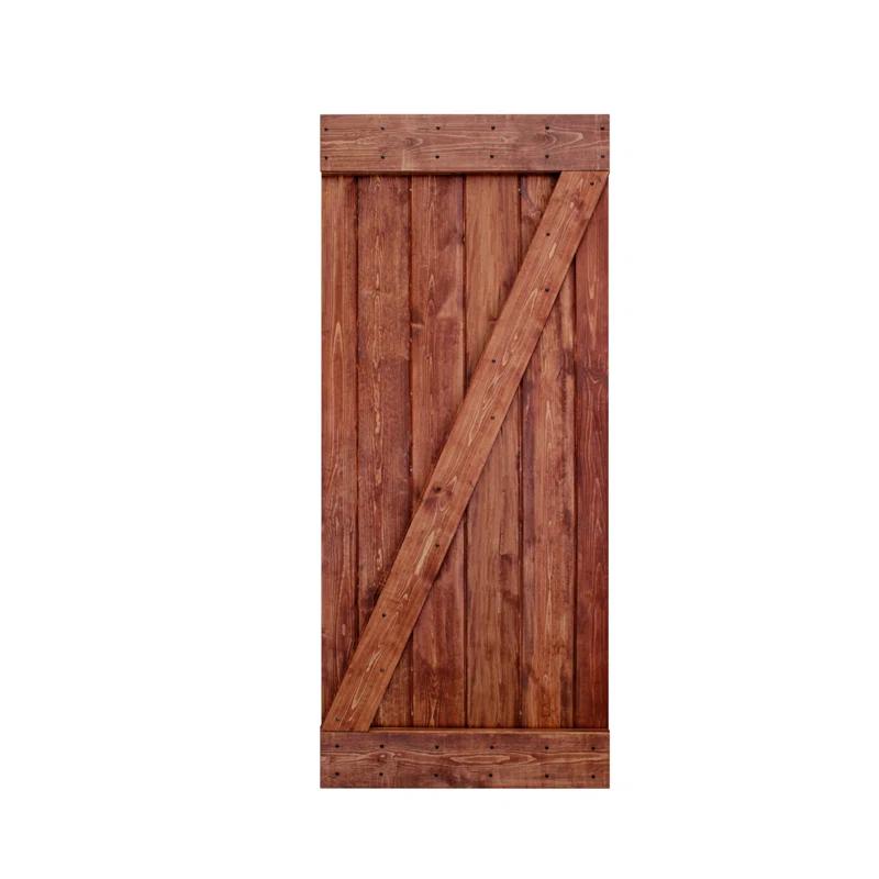 IsLife 36'' x 84'' Solid Wood Paneled Painted without Installation Hardware Kit Barn Door