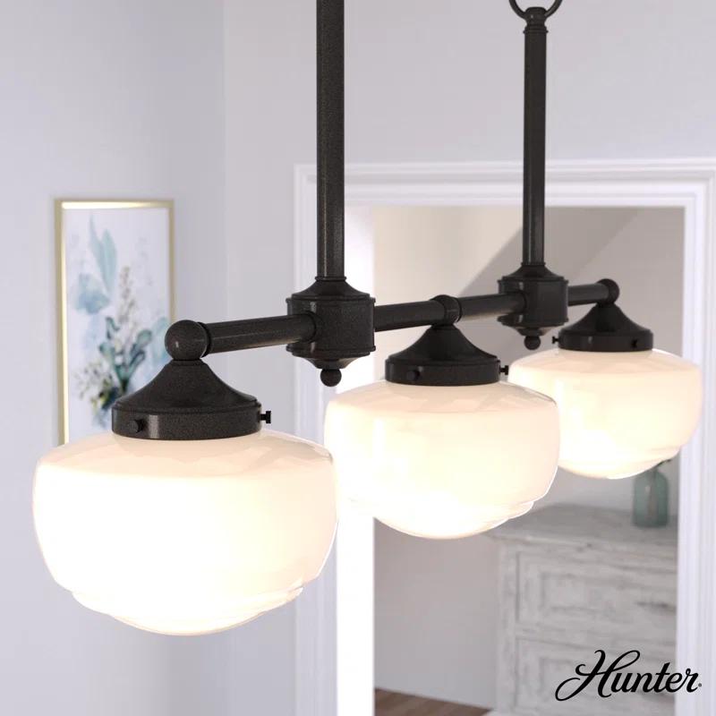 Hunter Fan Hunter Saddle Creek 3 Light Linear Chandelier Ceiling Light Fixture
