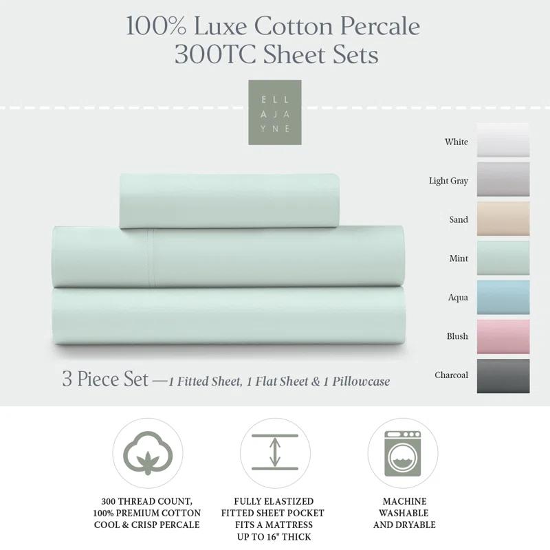 Luxe Cotton Percale Crisp and Cool Sheet Set