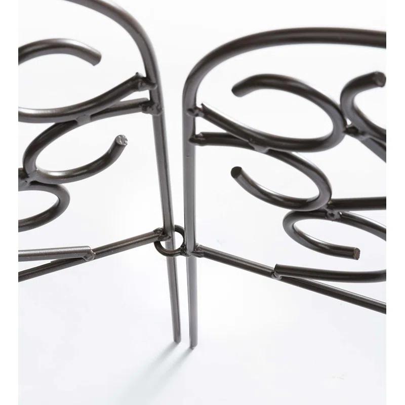 Evergreen Enterprises, Inc 18'' H x 120'' W Scrollwork Wrought Iron Edging with Ground Stakes and Gunmetal Finish