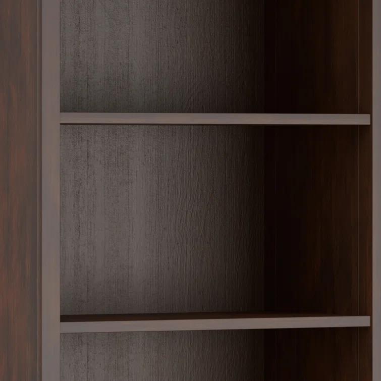 Simpli Home Amherst 30"W Solid Wood 5 Shelf Bookcase with Adjustable Shelves