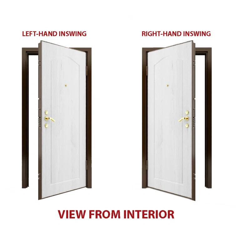 VDomDoors Deux Gray Exterior Metal Prehung Front Entry Doors