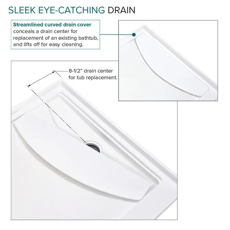 Transolid FSLB6032L-01 Transolid 60-in x 32-in Cast Solid Surface Tub Replacement Base Linear