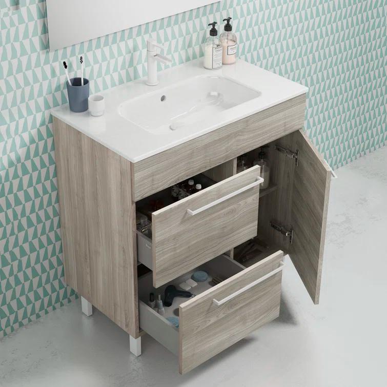 WS Bath Collections Elegance 31.5'' Single Bathroom Vanity with Ceramic Top with Mirror