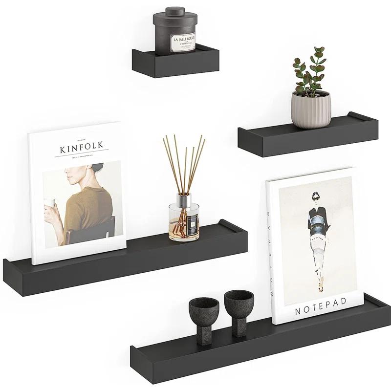 Textiles Hub Array 4 Piece Floating Wall Shelves Set