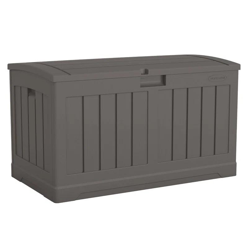 Suncast Suncast 50 Gallon Plastic Deck Box with Molded Lockable Feature for Home, Gray