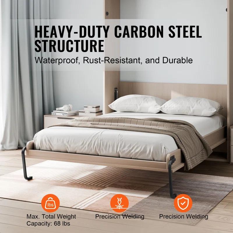 VEVOR Murphy Bed Kit Queen Size Vertical Deluxe DIY Wall Bed Hardware Folding
