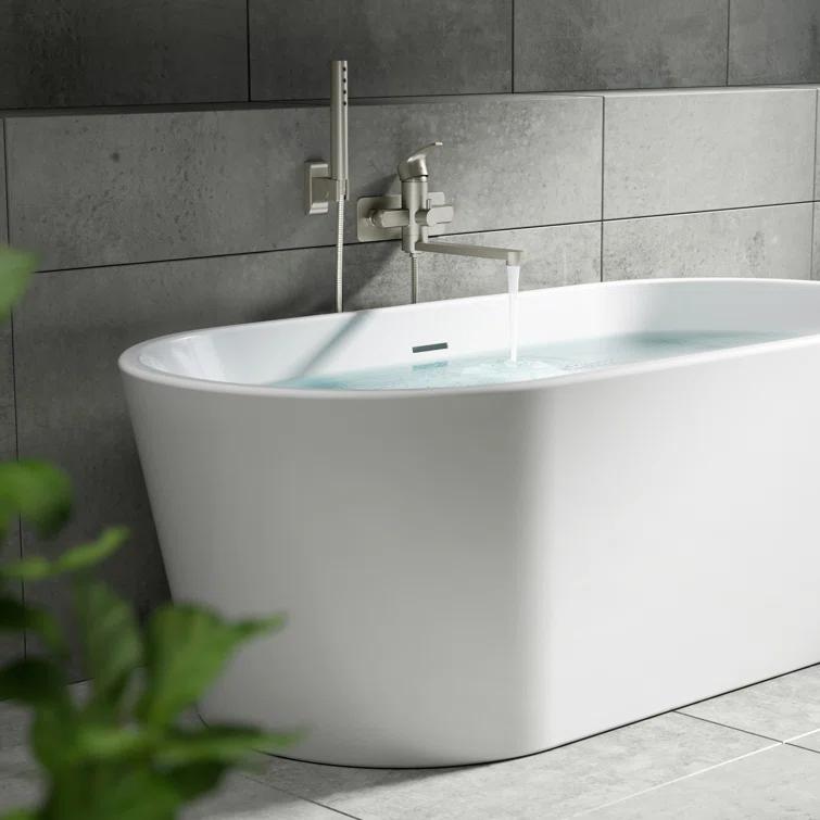 Pulse Showerspas Niagara Highflow Wall Mounted Tub Filler with Pivoting Arm Spout and Handshower 3030-WMTF-BN