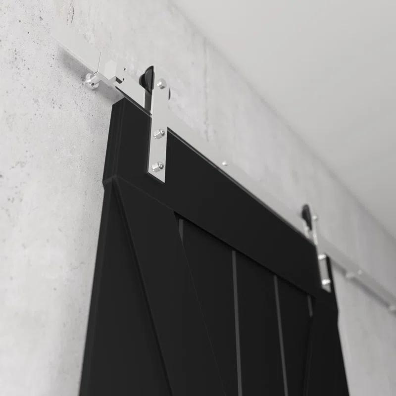 Urban Woodcraft 40'' x 83'' Solid Wood Paneled Painted with Installation Hardware Kit Barn Door