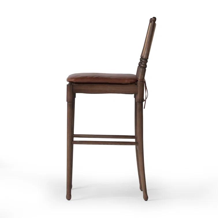 Fayth Bar and Counter Stool by Amber Lewis x Four Hands - Mahogany Leather / Bar