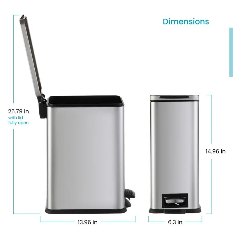 2.5 Gallon Slim Trash Can, for Bathroom and Office