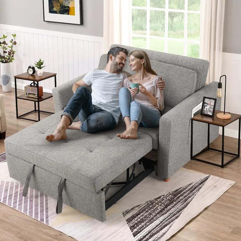 Ebern Designs Meit 49"W Convertible Sleeper Sofa 3-In-1 Reclining Sofa Bed Pull Out Couch Bed