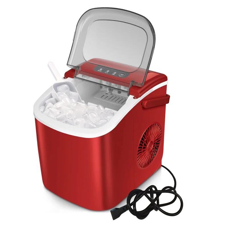 Antarctic Star Countertop Ice Maker Ice Machine With Handle,Self-Cleaning Ice Makers, 26Lbs/24H, 9 Ice Cubes Ready In 6 Mins For Home/Kitchen/Bar/Party/Camping