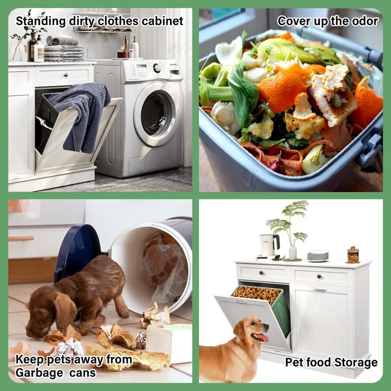 Double Tilt Out Trash Kitchen Cabinet