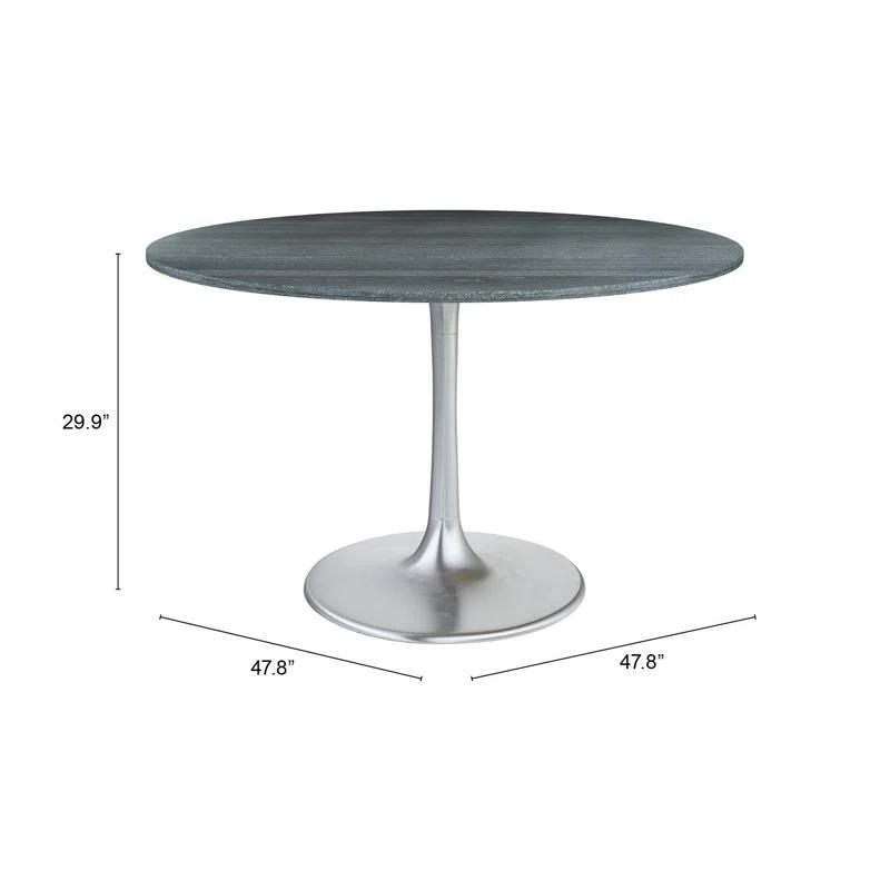 Zuo Hospitality Round Marble Top Metal Base Dining Table