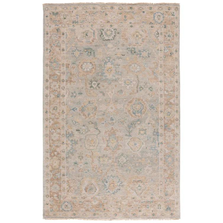 Safavieh Samarkand Hand Knotted Wool/Cotton Oriental Rug in Gold/Gray