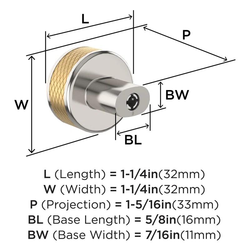 Amerock Esquire 1-1/4 inch (32mm) Diameter