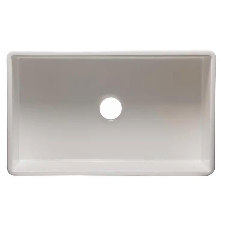 Alfi Brand 34.8'' L Farmhouse / Apron Single Bowl Fireclay Kitchen Sink AB533-W