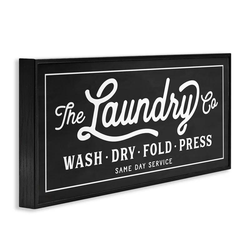 Vintage Laundry Sign Cursive by Lettered And Lined - Graphic Art