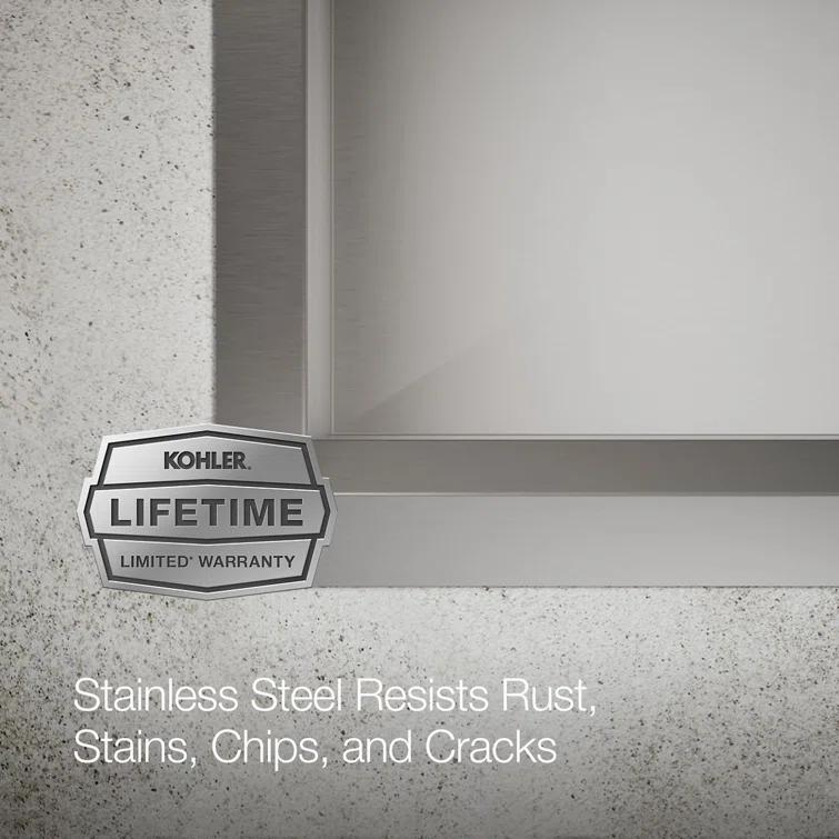 Kohler Task Smart Divide33-In X 22-In Top-Mount/Undermount Double-Equal Workstation Kitchen Sink With Accessories K-80085-1PC-NA