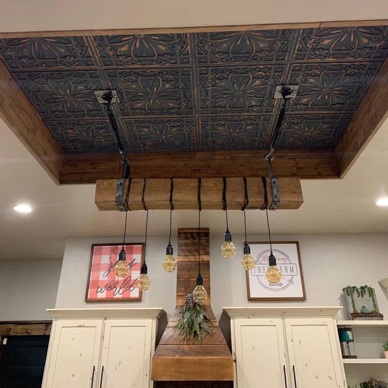 FromPlainToBeautifulInHours Milan 24'' L x 24'' W Textured PVC Drop-In & Glue Up Ceiling Tile Ceiling Tile (Set of 10)