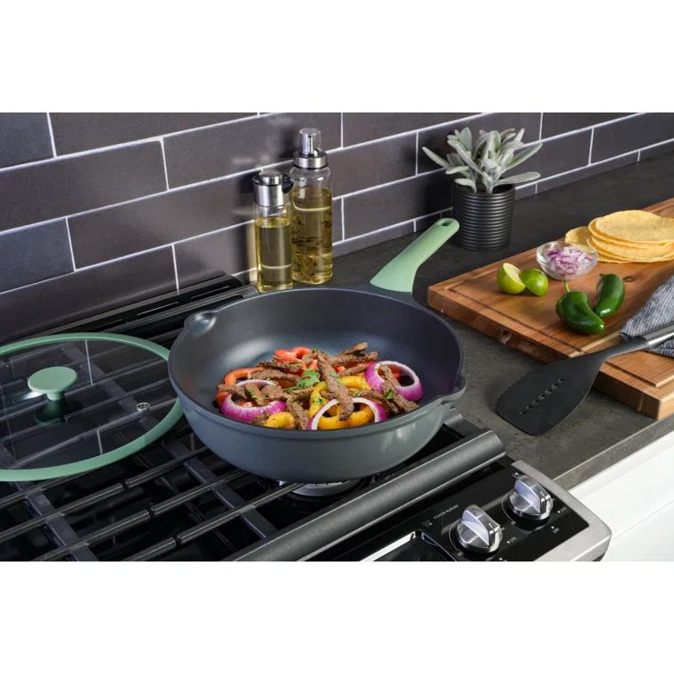 Kenmore Theodore 6 Quarts Non-Stick Aluminum Saute Pan with Lid