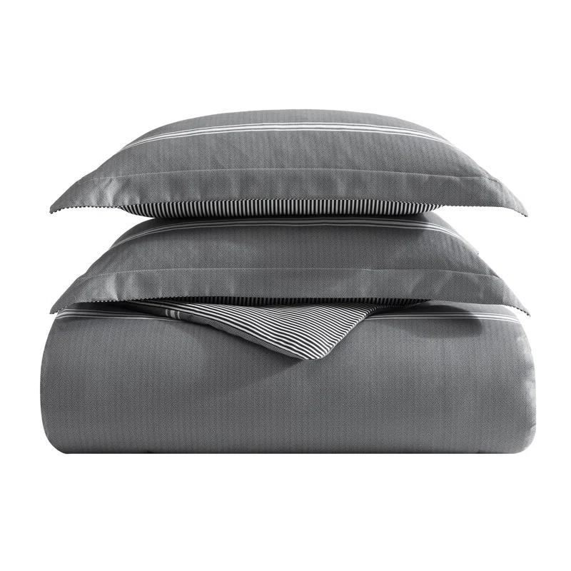 Eddie Bauer Eddie Bauer Chevron And Stripes Grey Bonus Bed Set