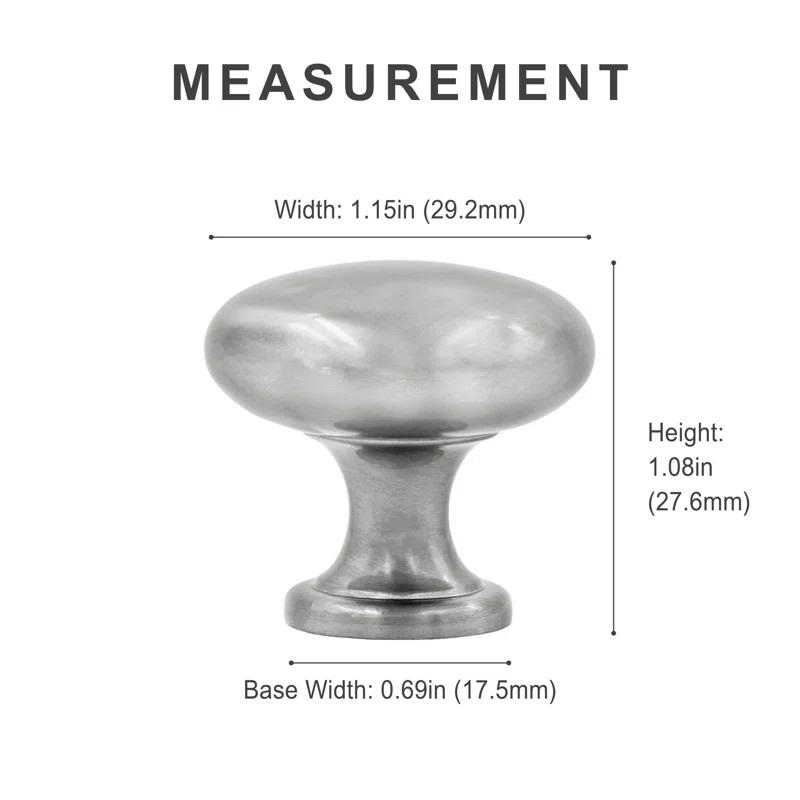 HESTIA HARDWARE Classic Collection  1 3/16" Diameter Round Knob Multipack (Set of 10)